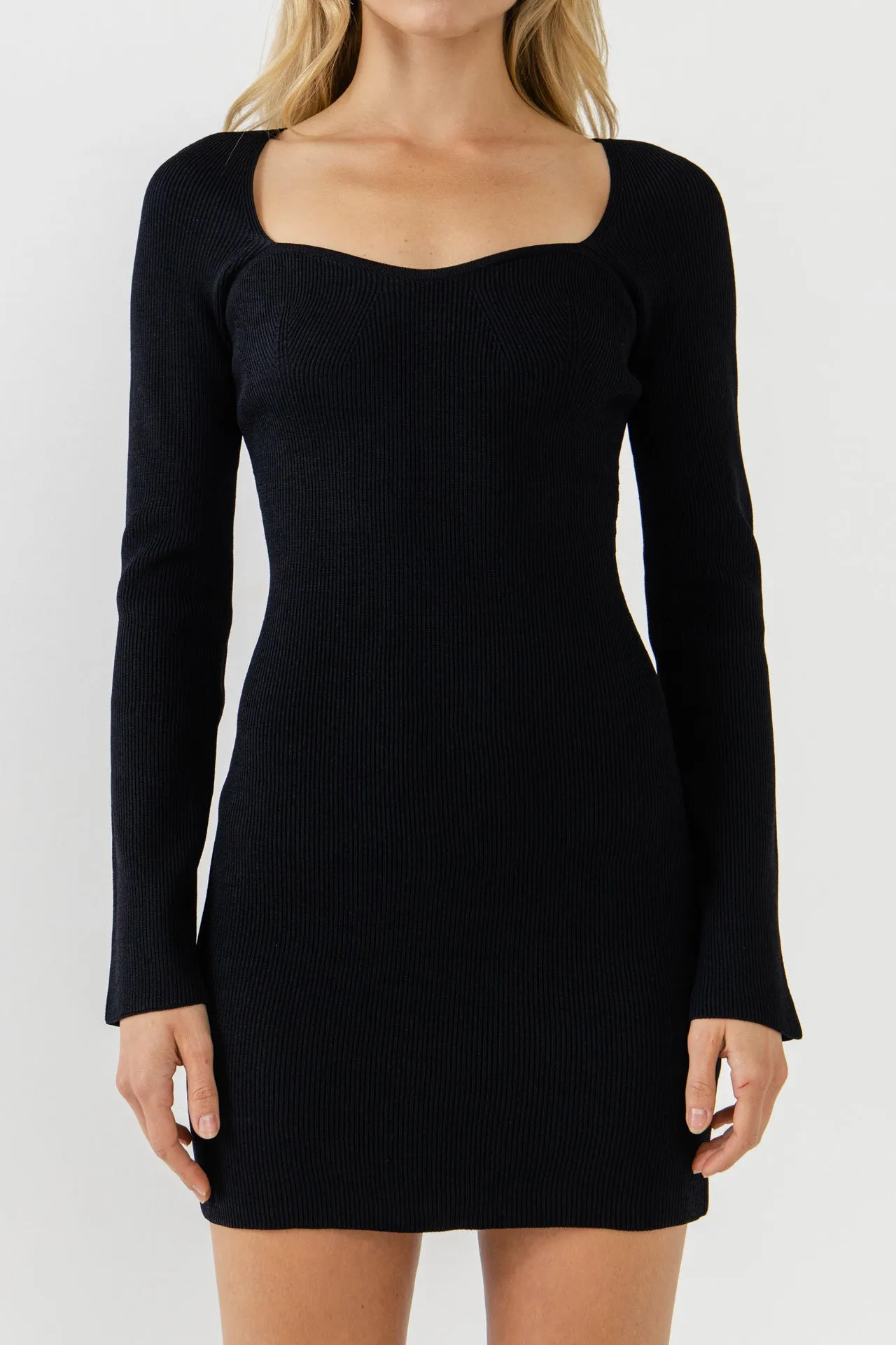 Square neckline Knit Mini Dress sold by Endless Rose product image thumbnail 2