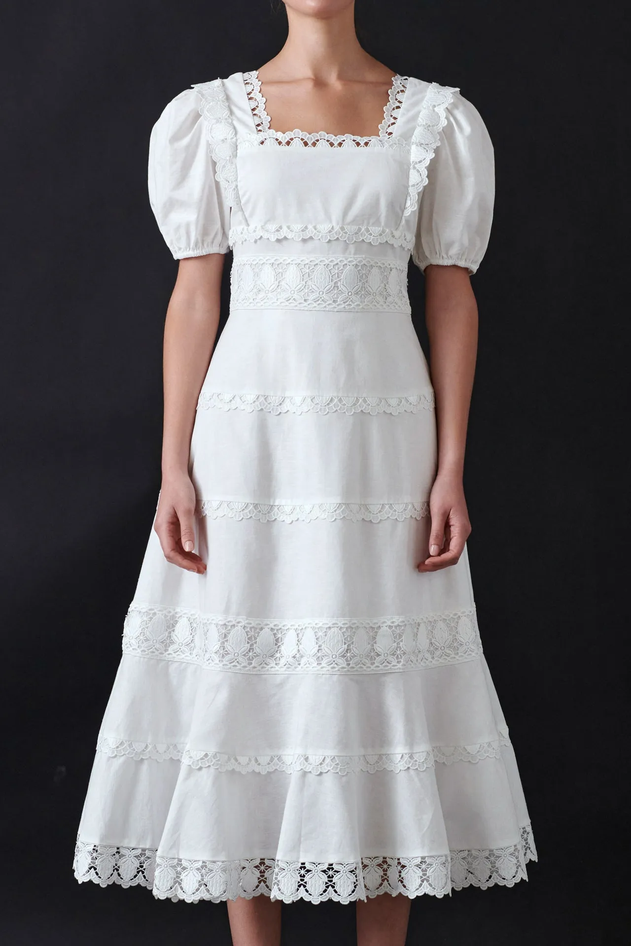 Multi Lace Linen Maxi Dress sold by Endless Rose product image thumbnail 2