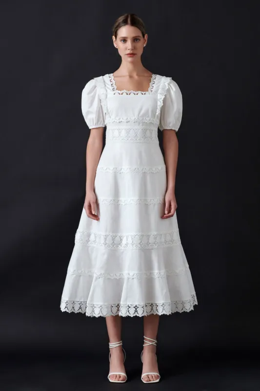 Multi Lace Linen Maxi Dress sold by Endless Rose