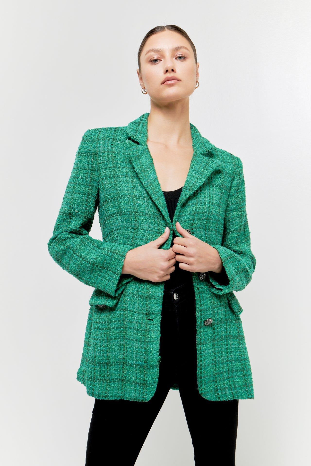 Tweed 3pc Button Long Blazer sold by Endless Rose product image thumbnail 5