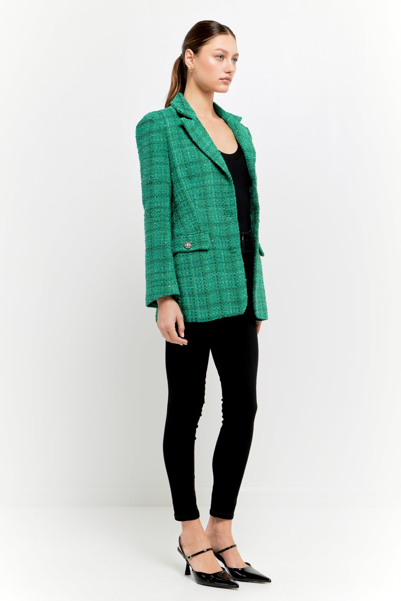 Tweed 3pc Button Long Blazer sold by Endless Rose product image thumbnail 3