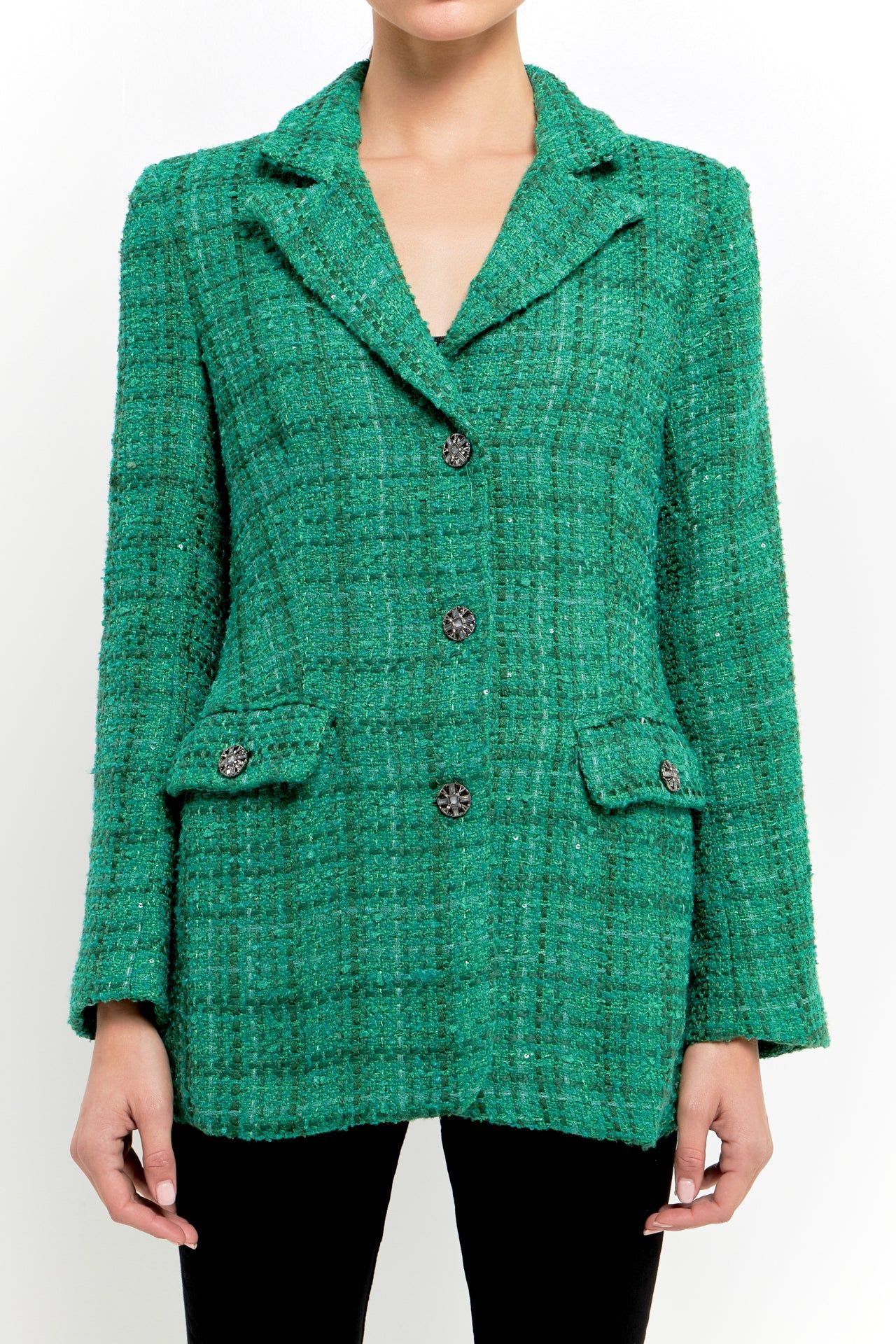 Tweed 3pc Button Long Blazer sold by Endless Rose product image thumbnail 2