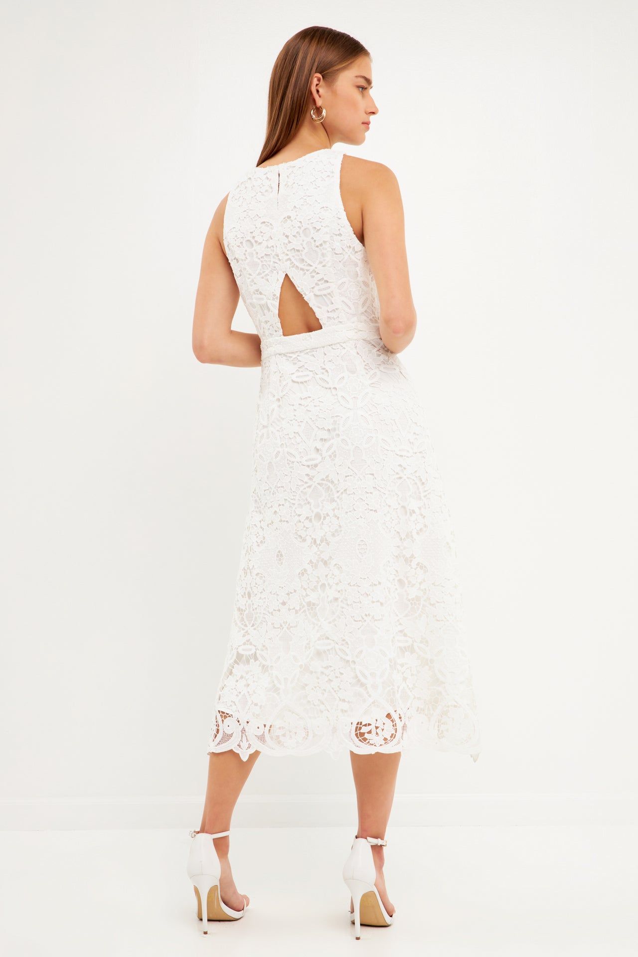 Floral Crochet Lace Cut-Out Midi Dress sold by Endless Rose product image thumbnail 4