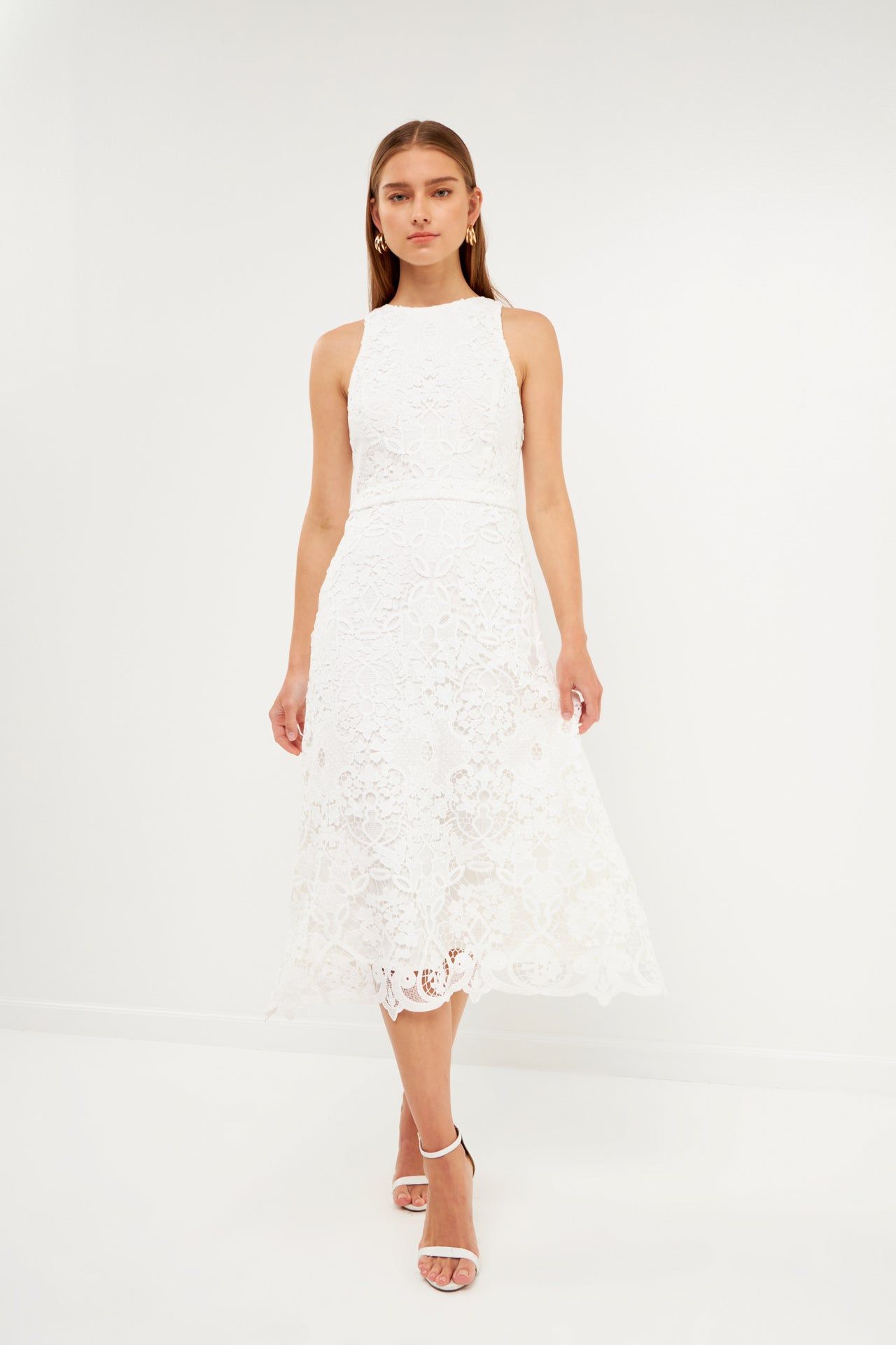 Floral Crochet Lace Cut-Out Midi Dress sold by Endless Rose product image thumbnail 5