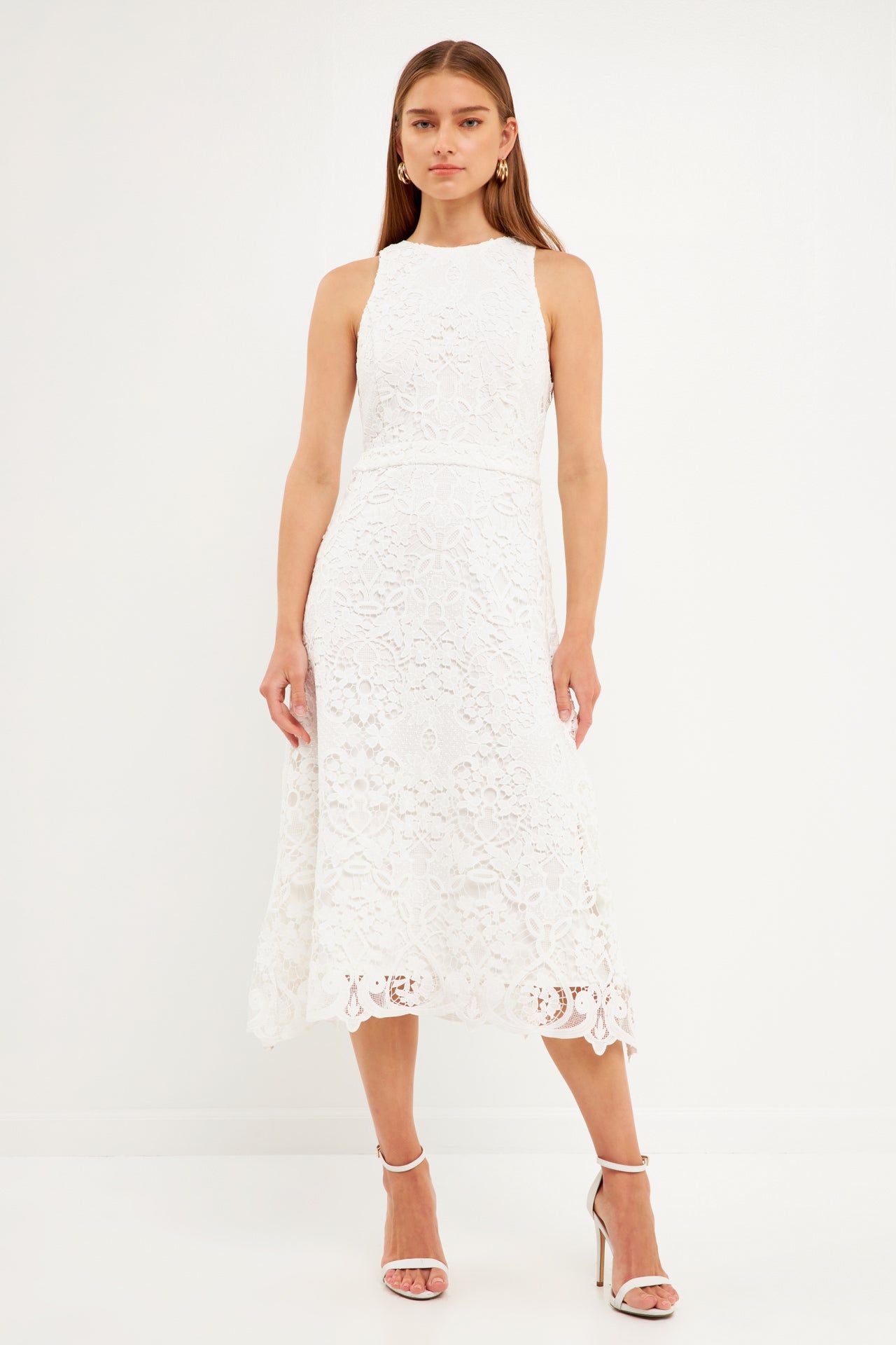 Floral Crochet Lace Cut-Out Midi Dress sold by Endless Rose