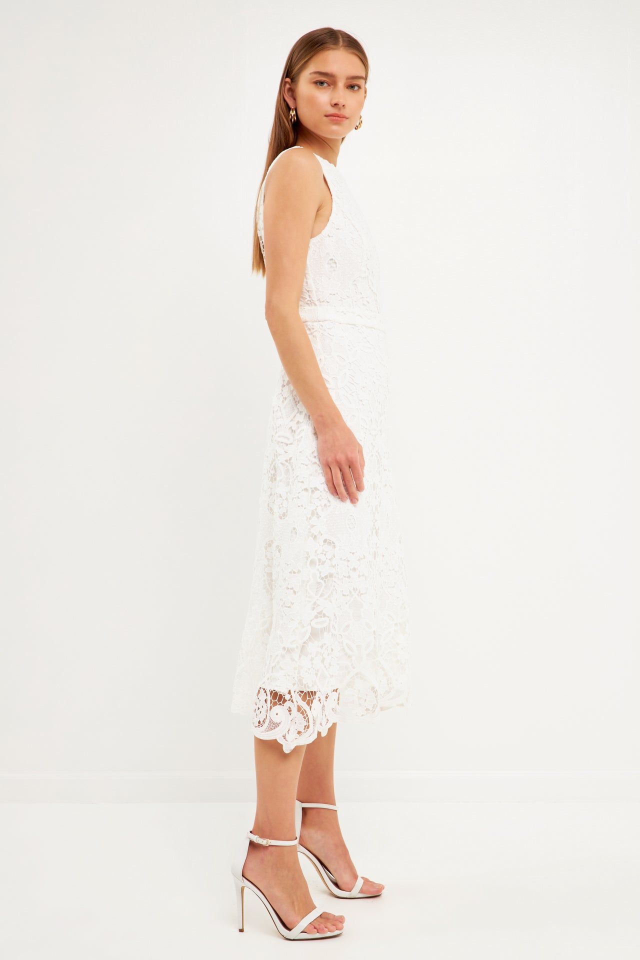 Floral Crochet Lace Cut-Out Midi Dress sold by Endless Rose product image thumbnail 3