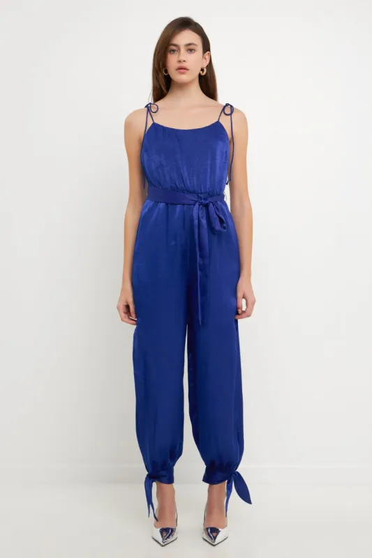 Side Bow Tie Slit Jumpsuit sold by Endless Rose