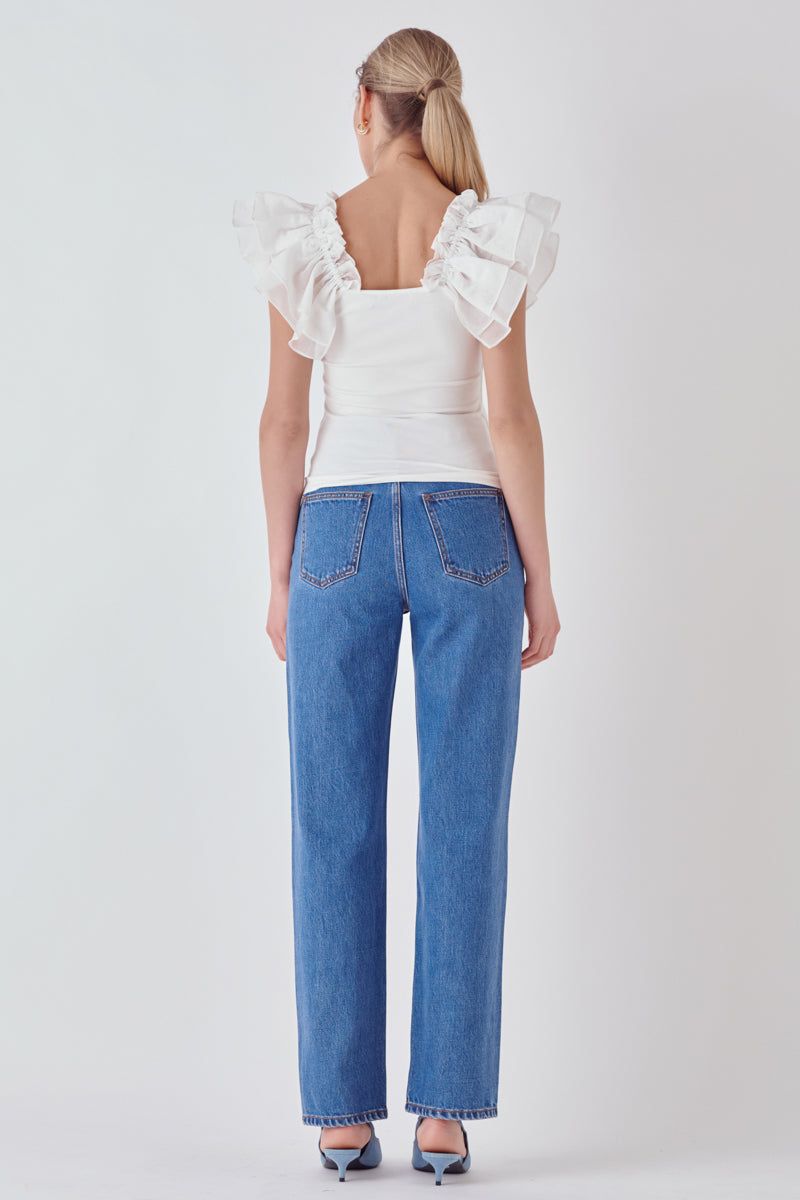 Organza Ruffle with Knit Top sold by Endless Rose product image thumbnail 4