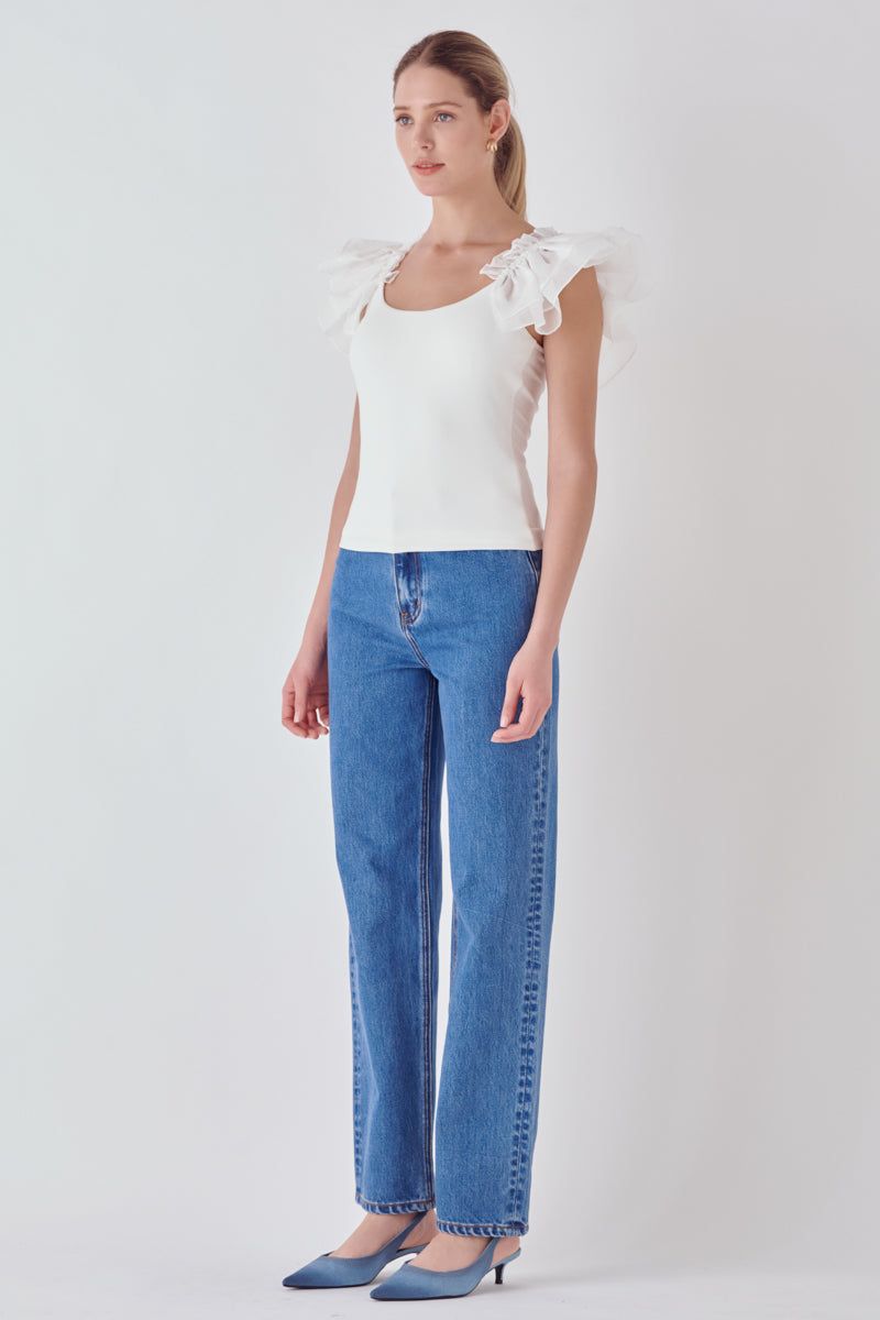 Organza Ruffle with Knit Top sold by Endless Rose product image thumbnail 3