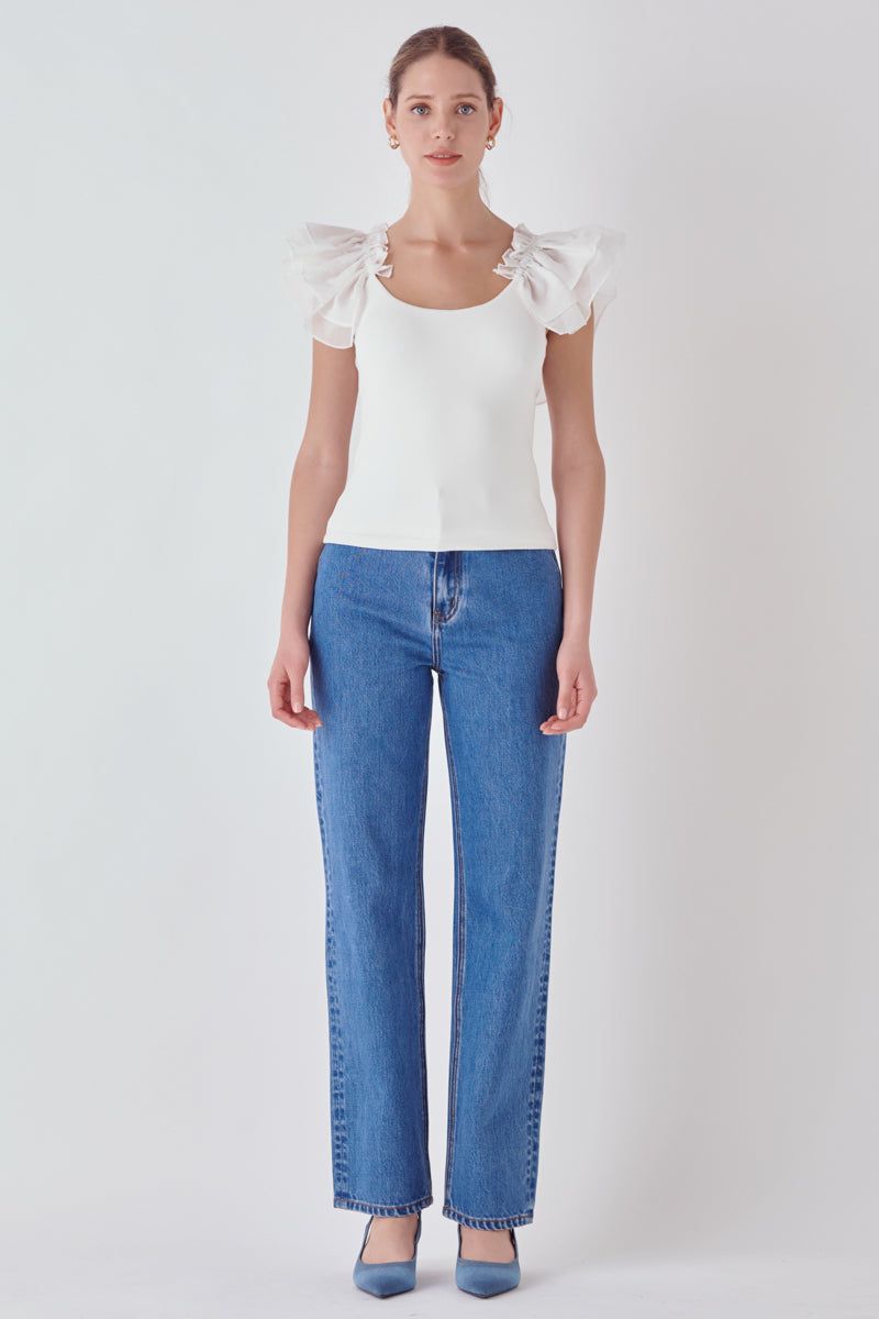 Organza Ruffle with Knit Top sold by Endless Rose