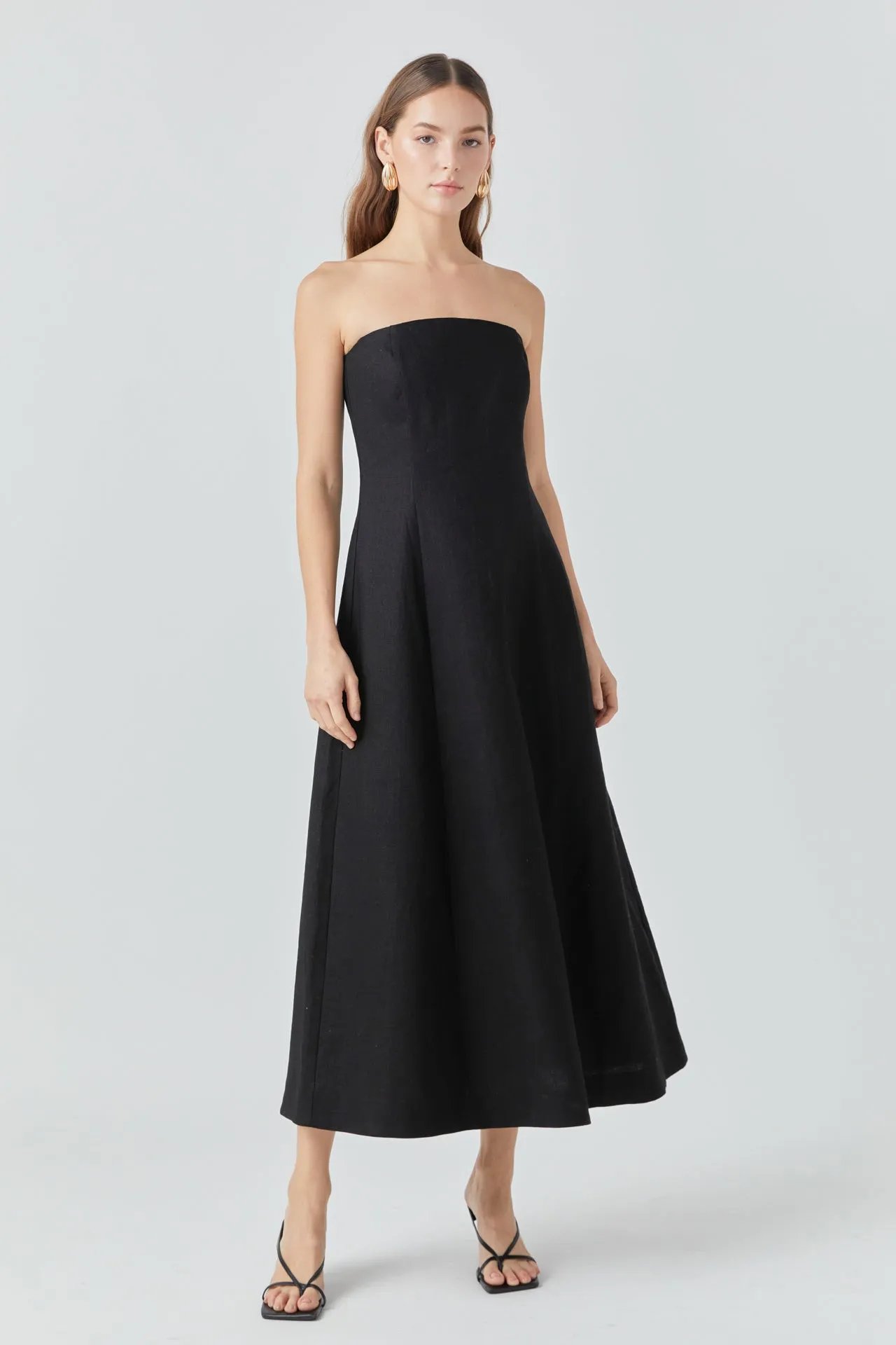 Whitney Linen Strapless Dress sold by Endless Rose
