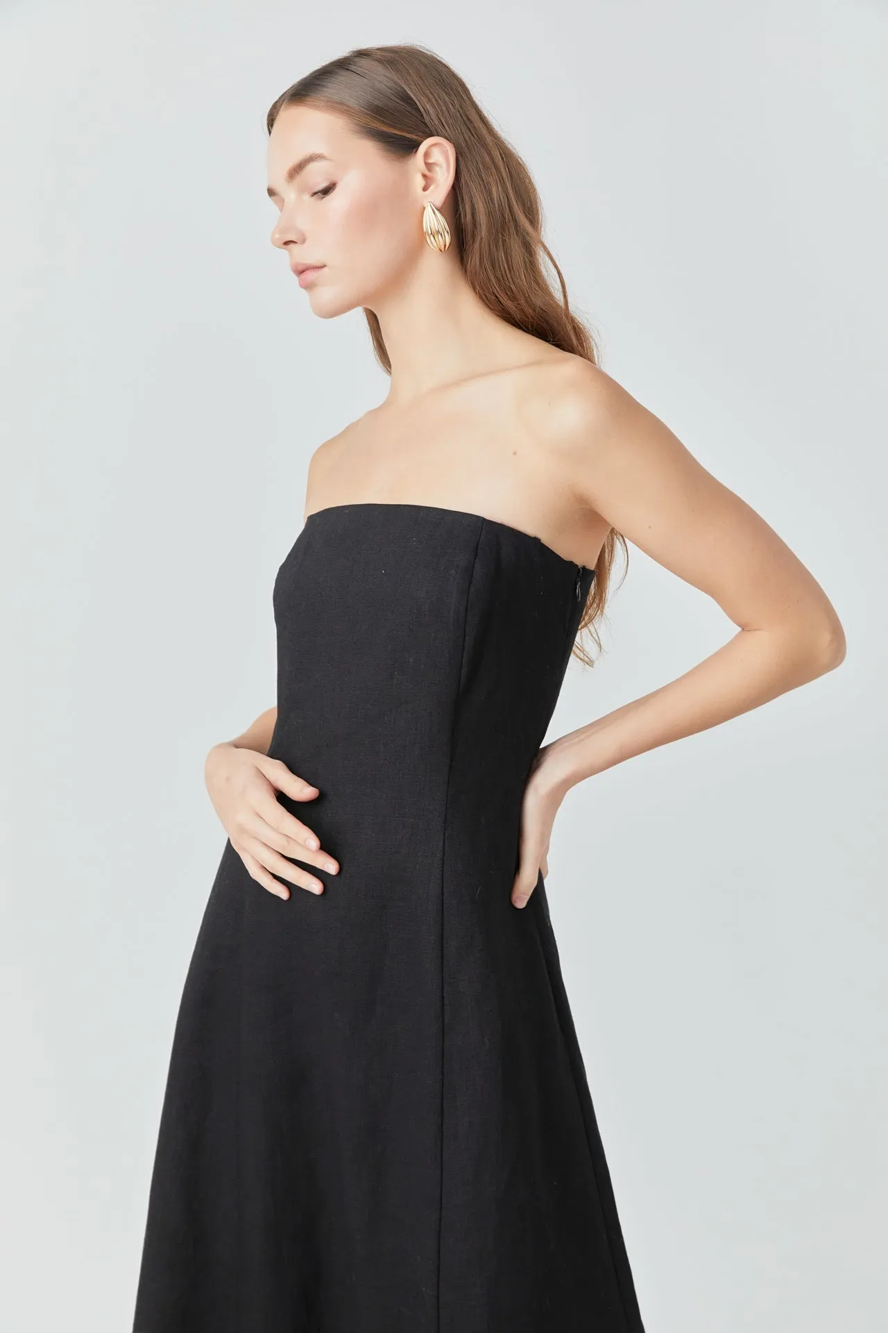 Whitney Linen Strapless Dress sold by Endless Rose product image thumbnail 5