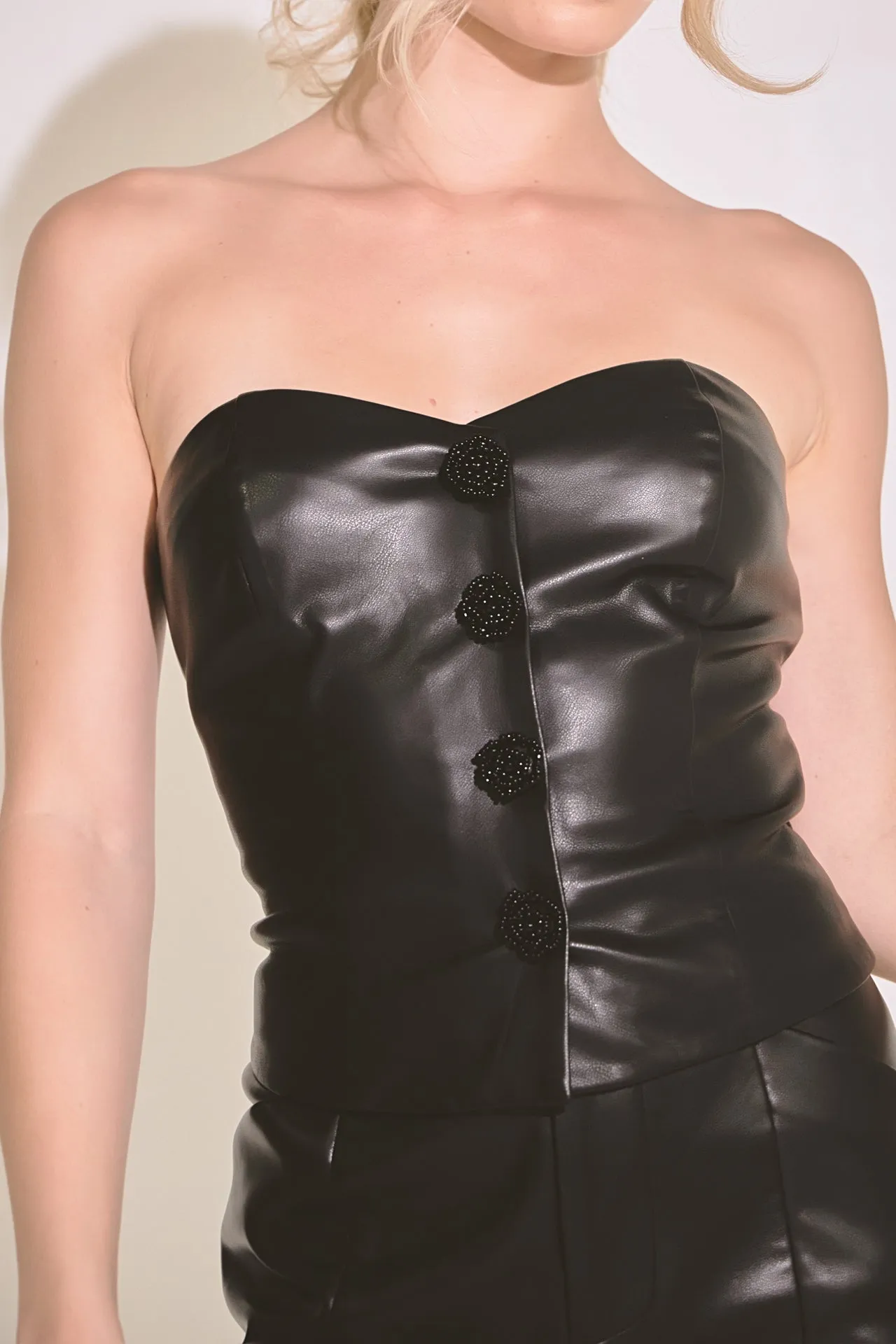 Faux Leather Strapless Top sold by Endless Rose product image thumbnail 2