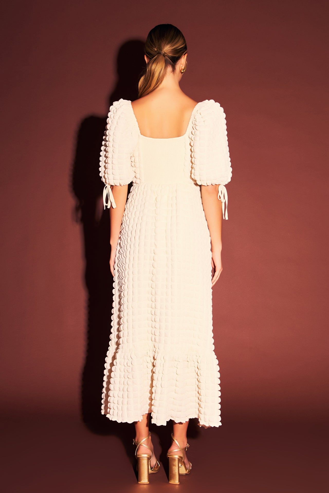 Bubble Puff Sleeve Maxi Dress sold by Endless Rose product image thumbnail 4