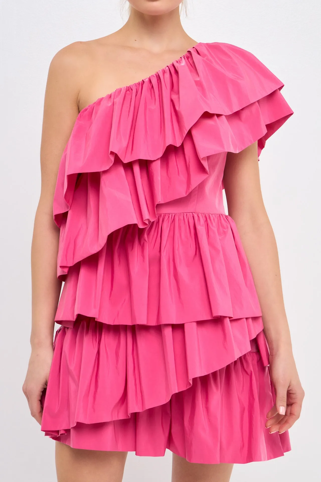 One-Shoulder Ruffled Mini Dress sold by Endless Rose product image thumbnail 2