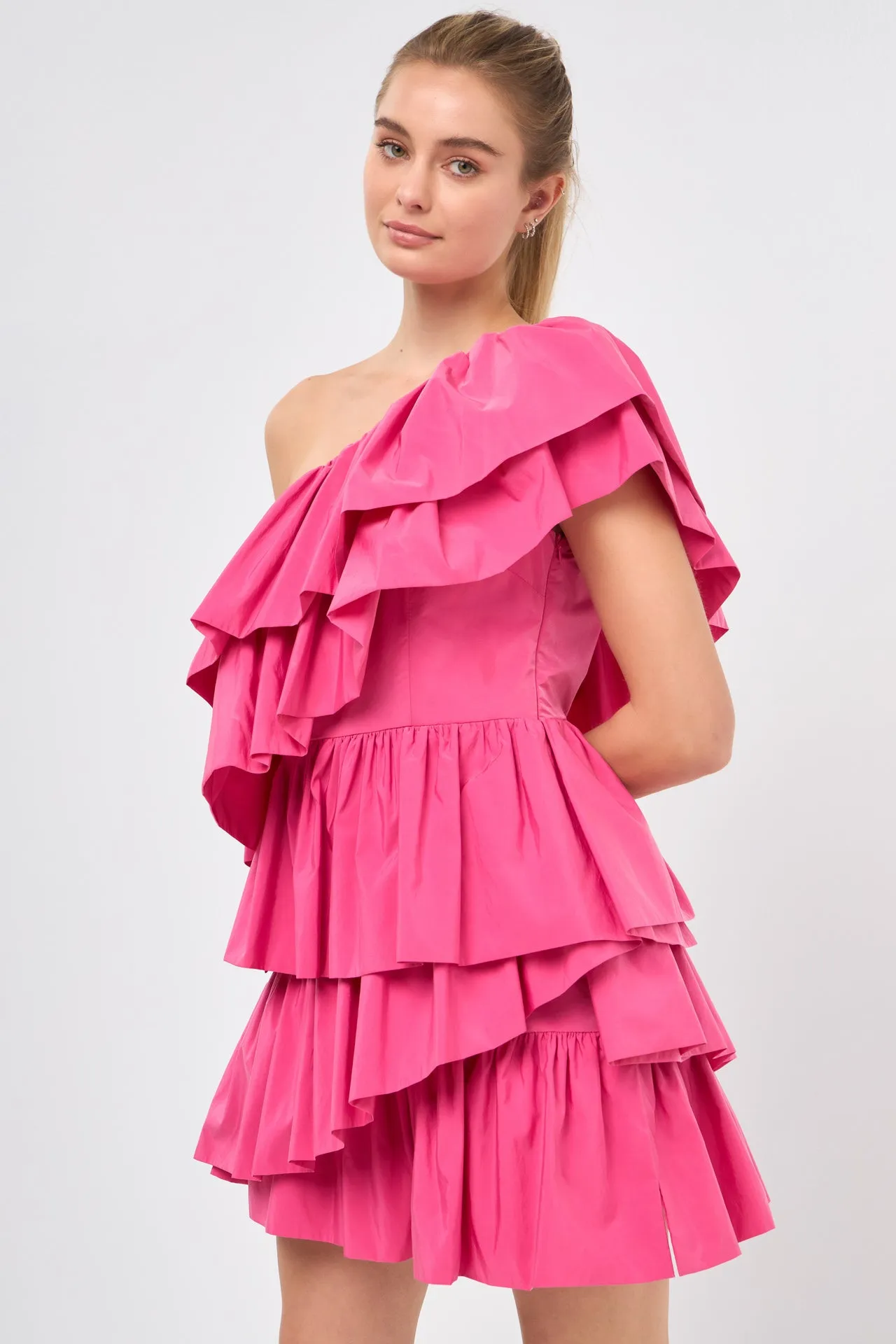 One-Shoulder Ruffled Mini Dress sold by Endless Rose product image thumbnail 5