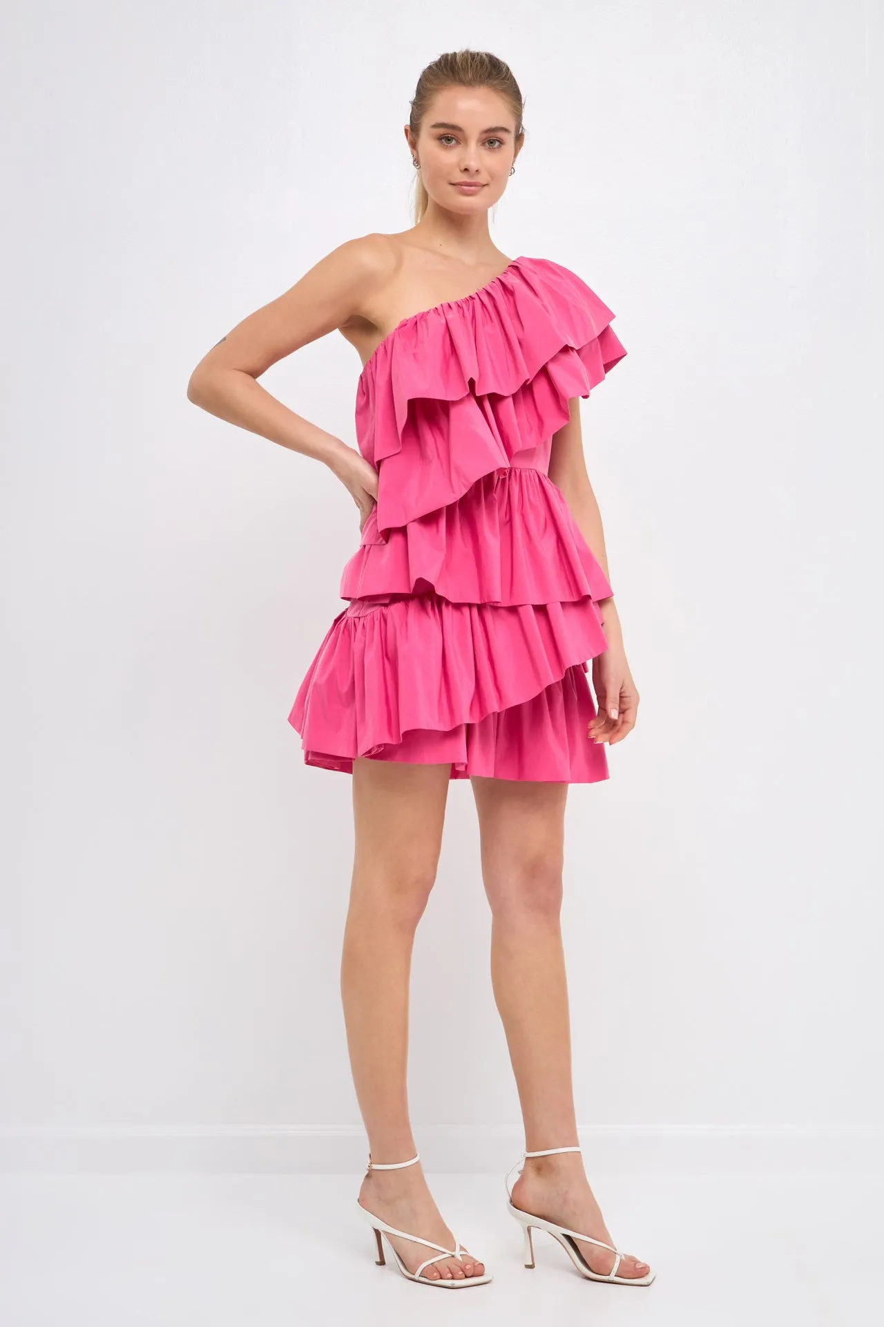 One-Shoulder Ruffled Mini Dress sold by Endless Rose product image thumbnail 3