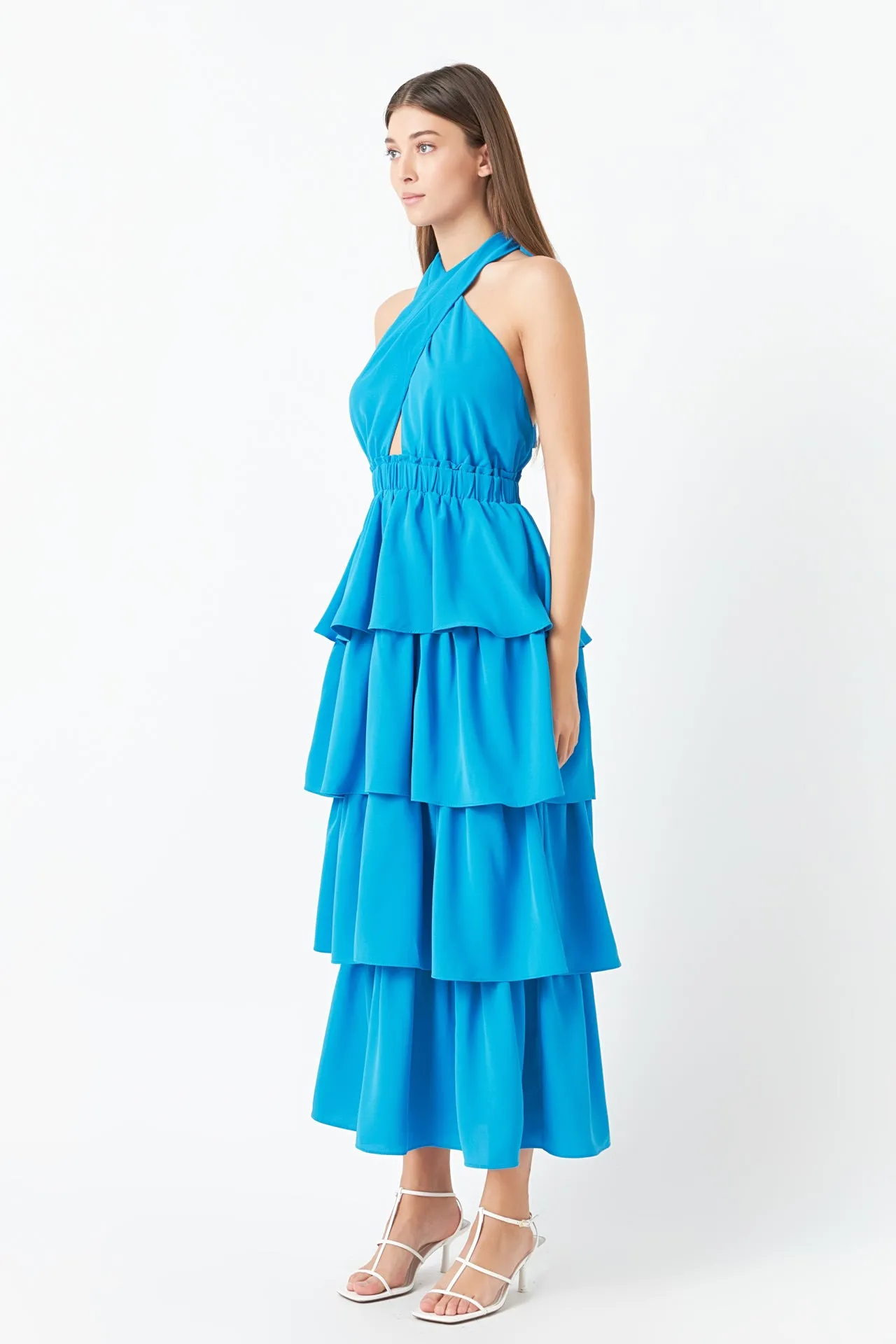 Cross Halter Neck Tiered Maxi Dress sold by Endless Rose product image thumbnail 3