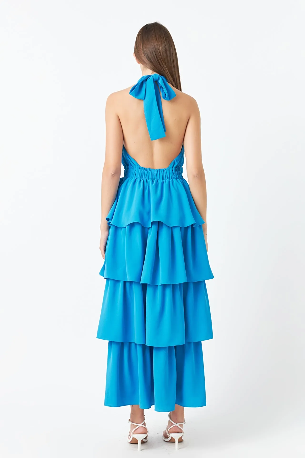 Cross Halter Neck Tiered Maxi Dress sold by Endless Rose product image thumbnail 4