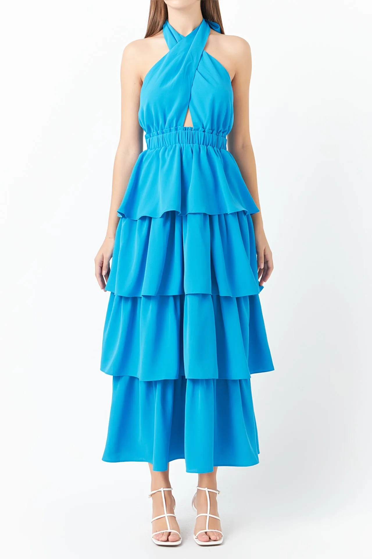 Cross Halter Neck Tiered Maxi Dress sold by Endless Rose product image thumbnail 2
