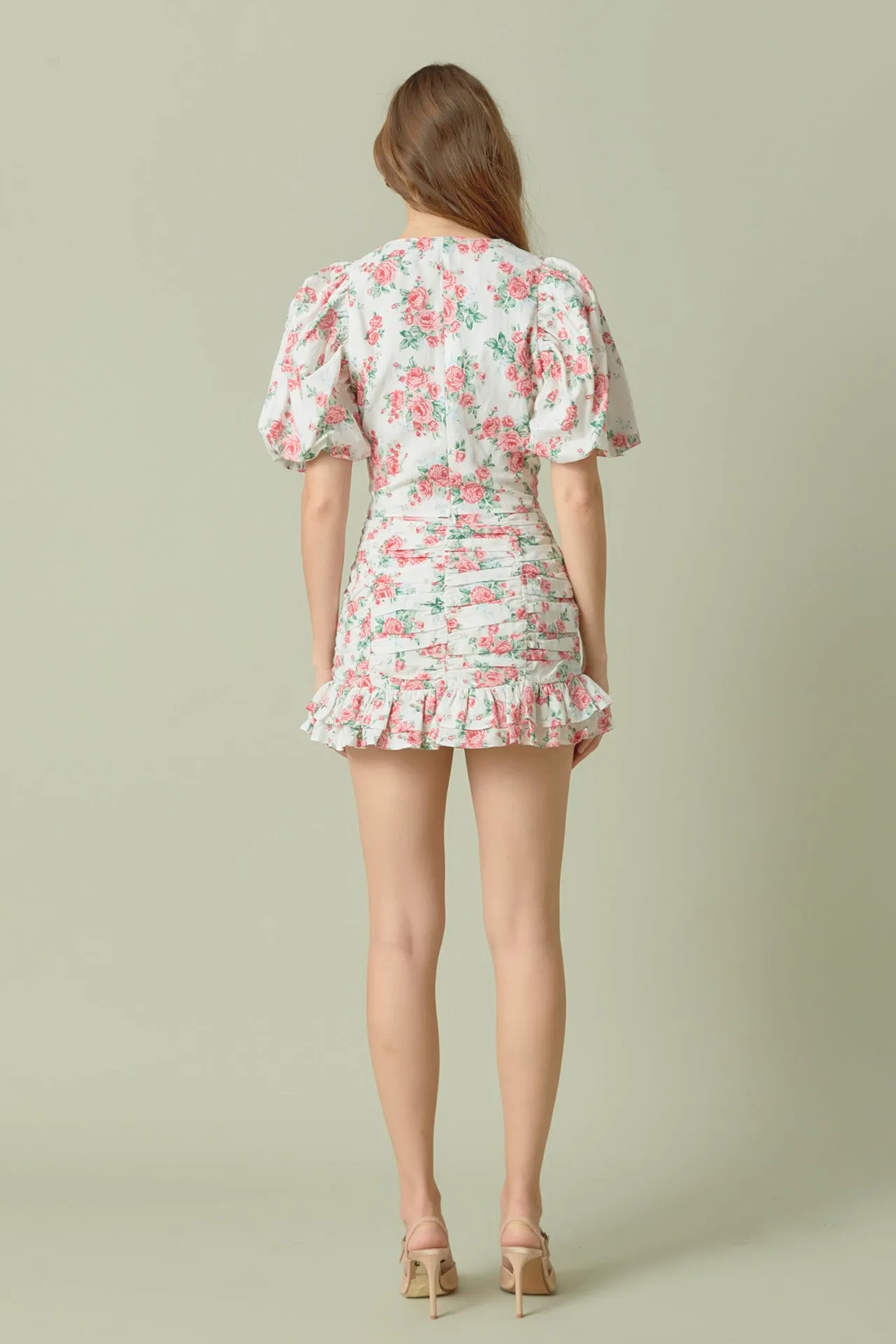 Floral Linen Ruffled Mini Skirt sold by Endless Rose product image thumbnail 4