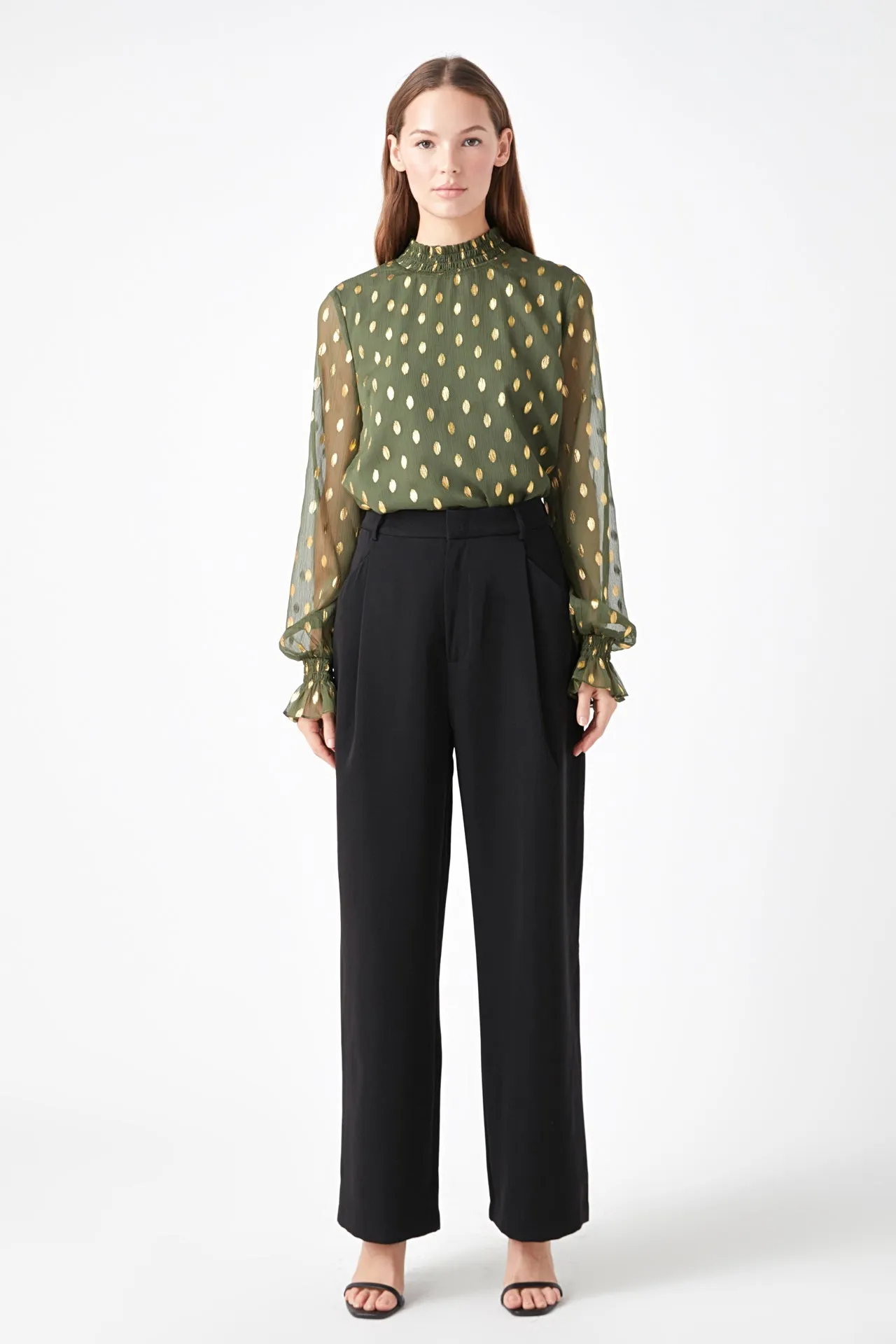 Polka Dot Chiffon Blouse sold by Endless Rose