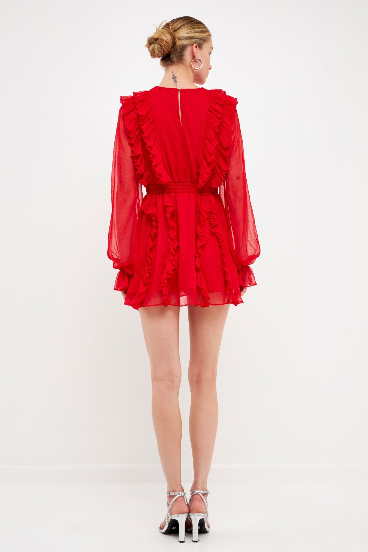 Long Sleeve Ruffle Mini Dress sold by Endless Rose product image thumbnail 5