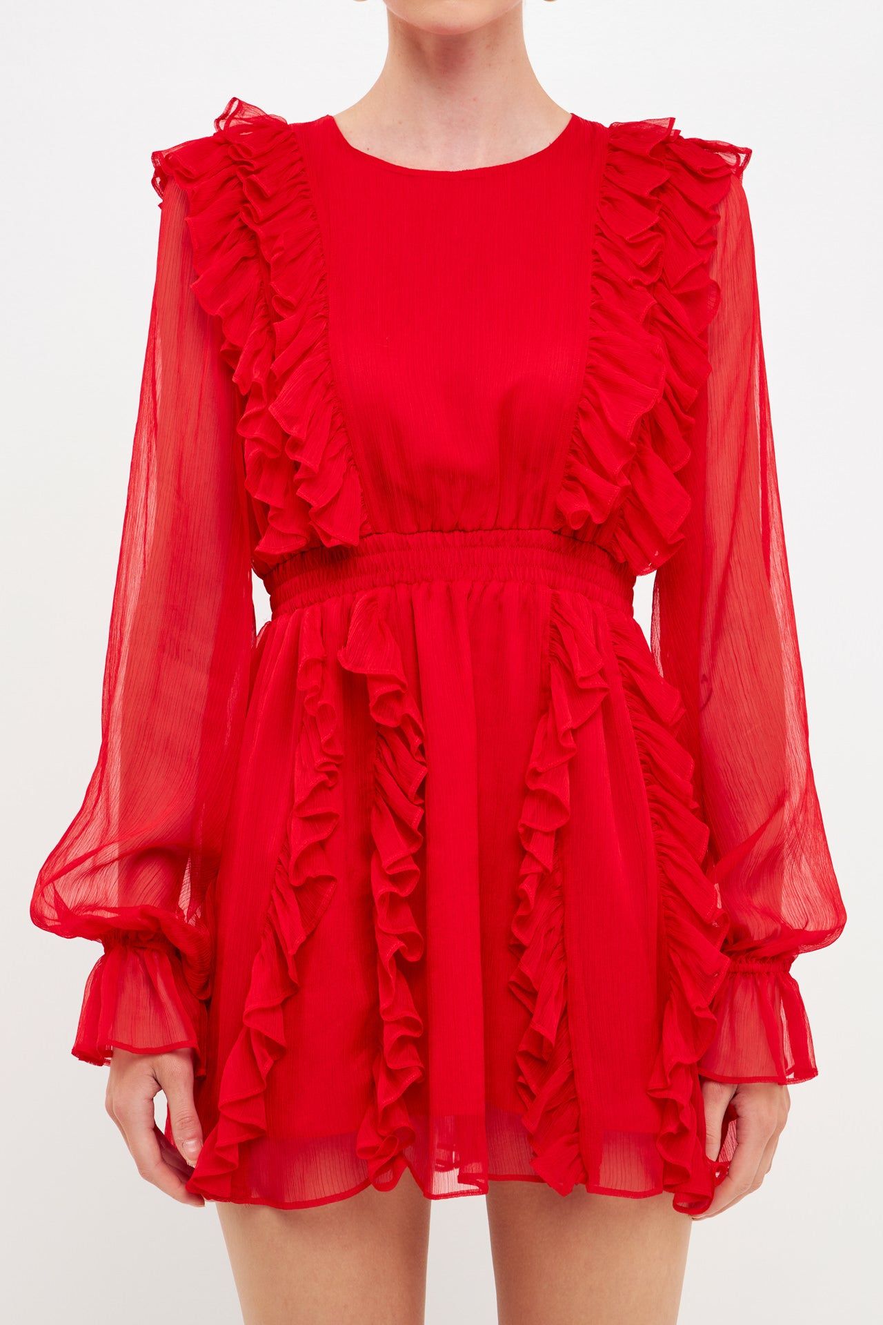 Long Sleeve Ruffle Mini Dress sold by Endless Rose product image thumbnail 2
