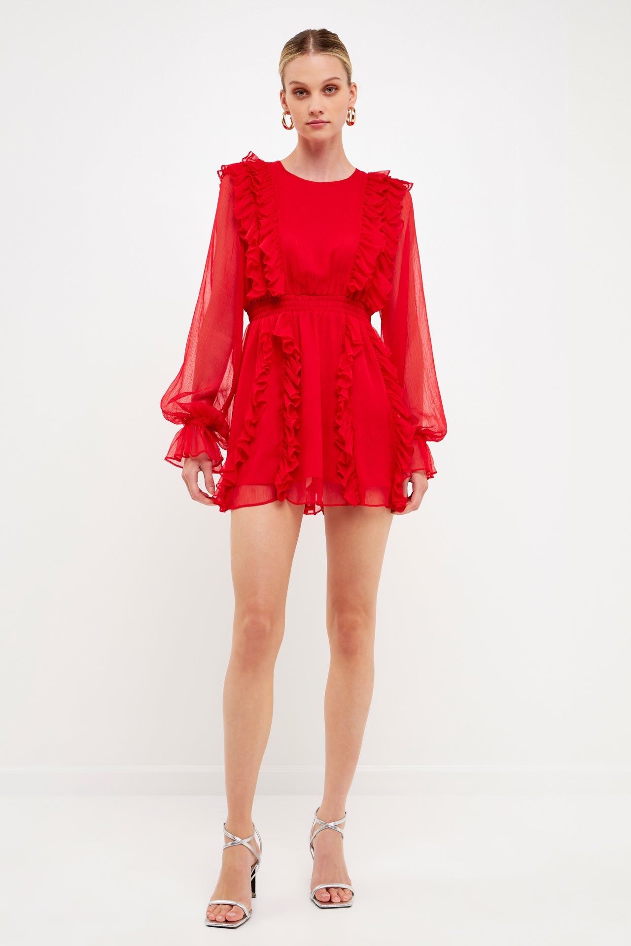 Long Sleeve Ruffle Mini Dress sold by Endless Rose