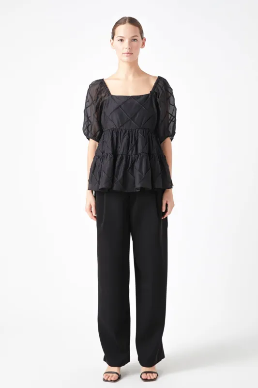 Puff Sleeve Babydoll Top sold by Endless Rose
