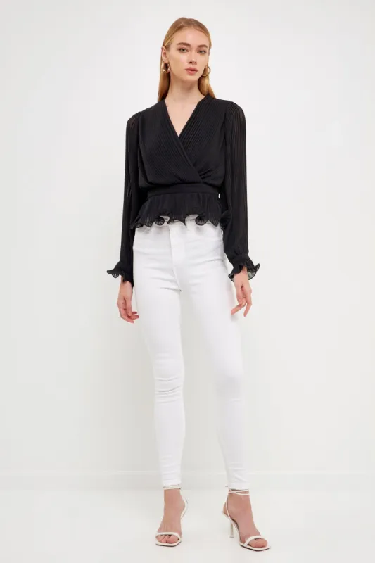 Lettuce Trim Long Sleeve Top sold by Endless Rose