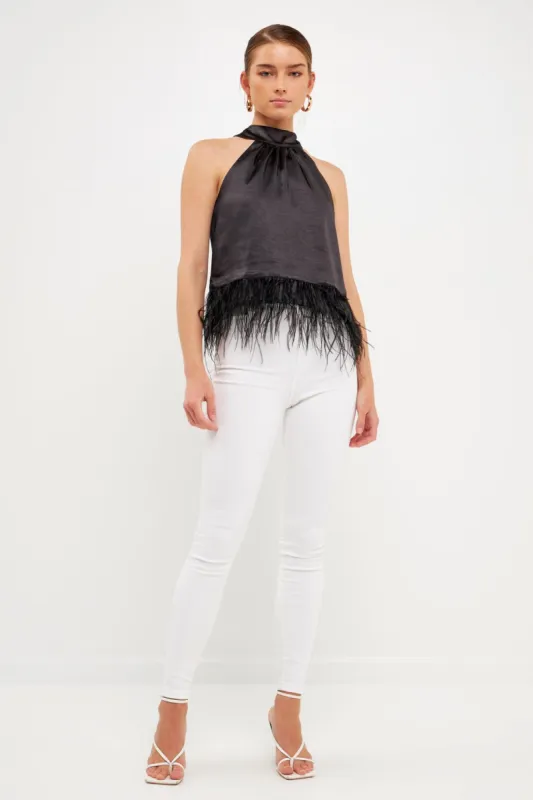 Feather Trim Top sold by Endless Rose