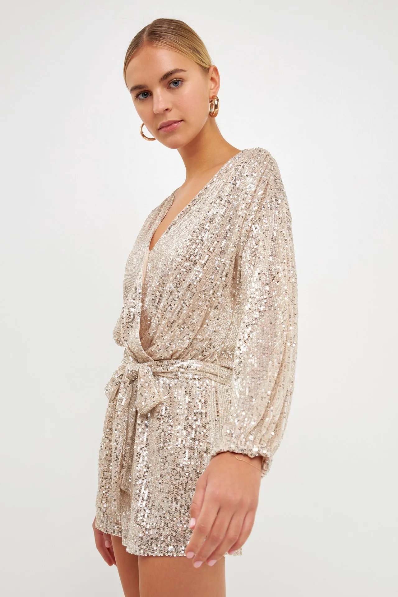 Wrap Belted Sequins Romper sold by Endless Rose product image thumbnail 5