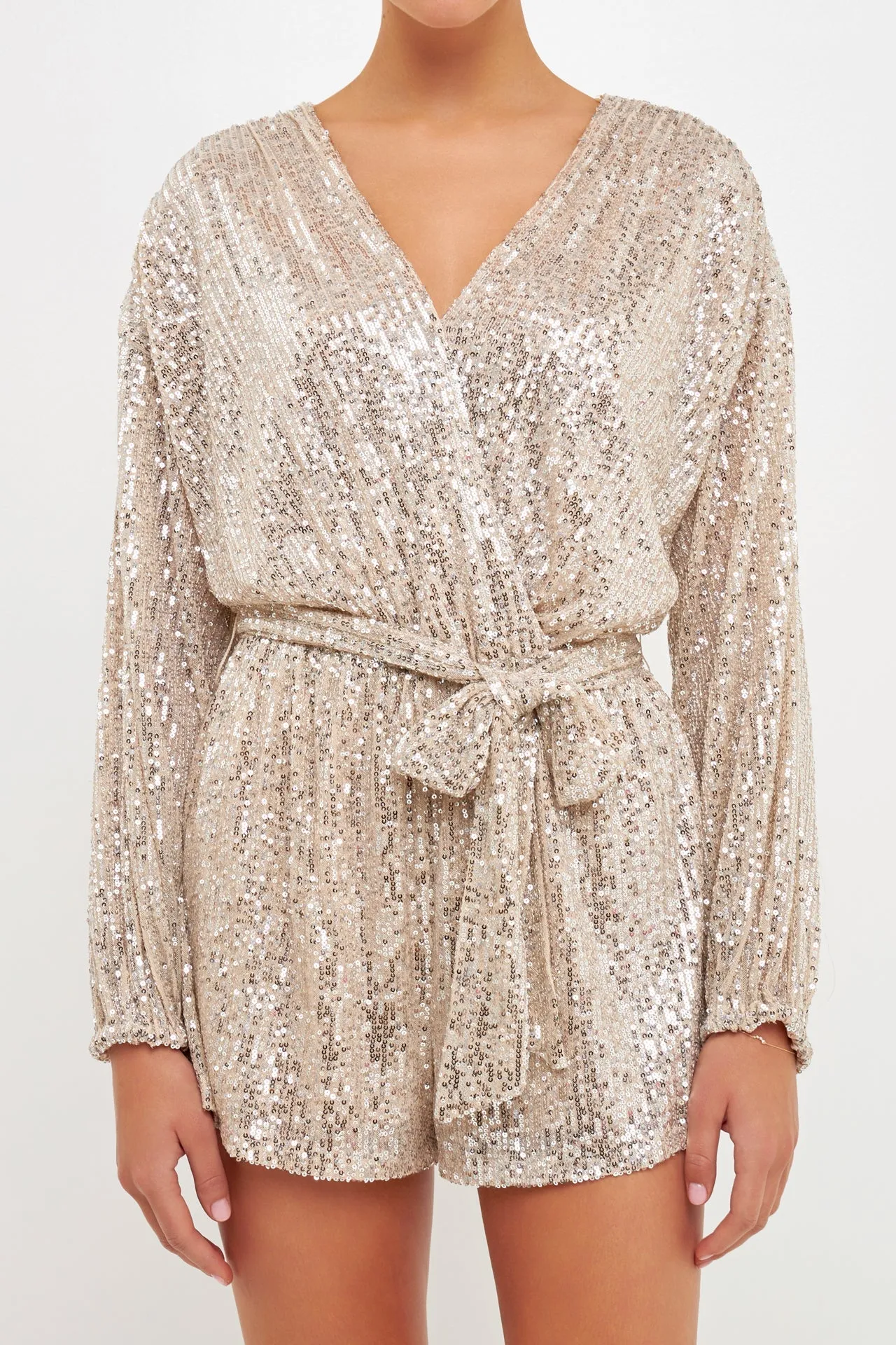 Wrap Belted Sequins Romper sold by Endless Rose product image thumbnail 2