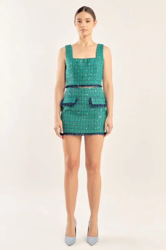 Premium Cropped Tweed Tank Top sold by Endless Rose