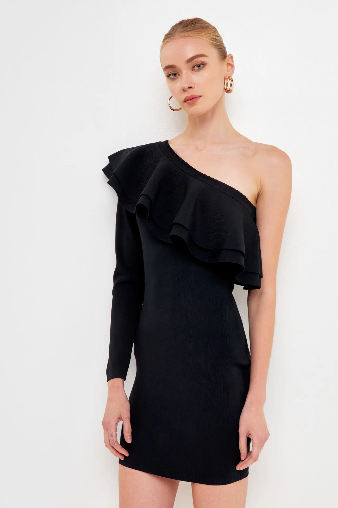 One Shoulder Knitted Mini Dress sold by Endless Rose product image thumbnail 5