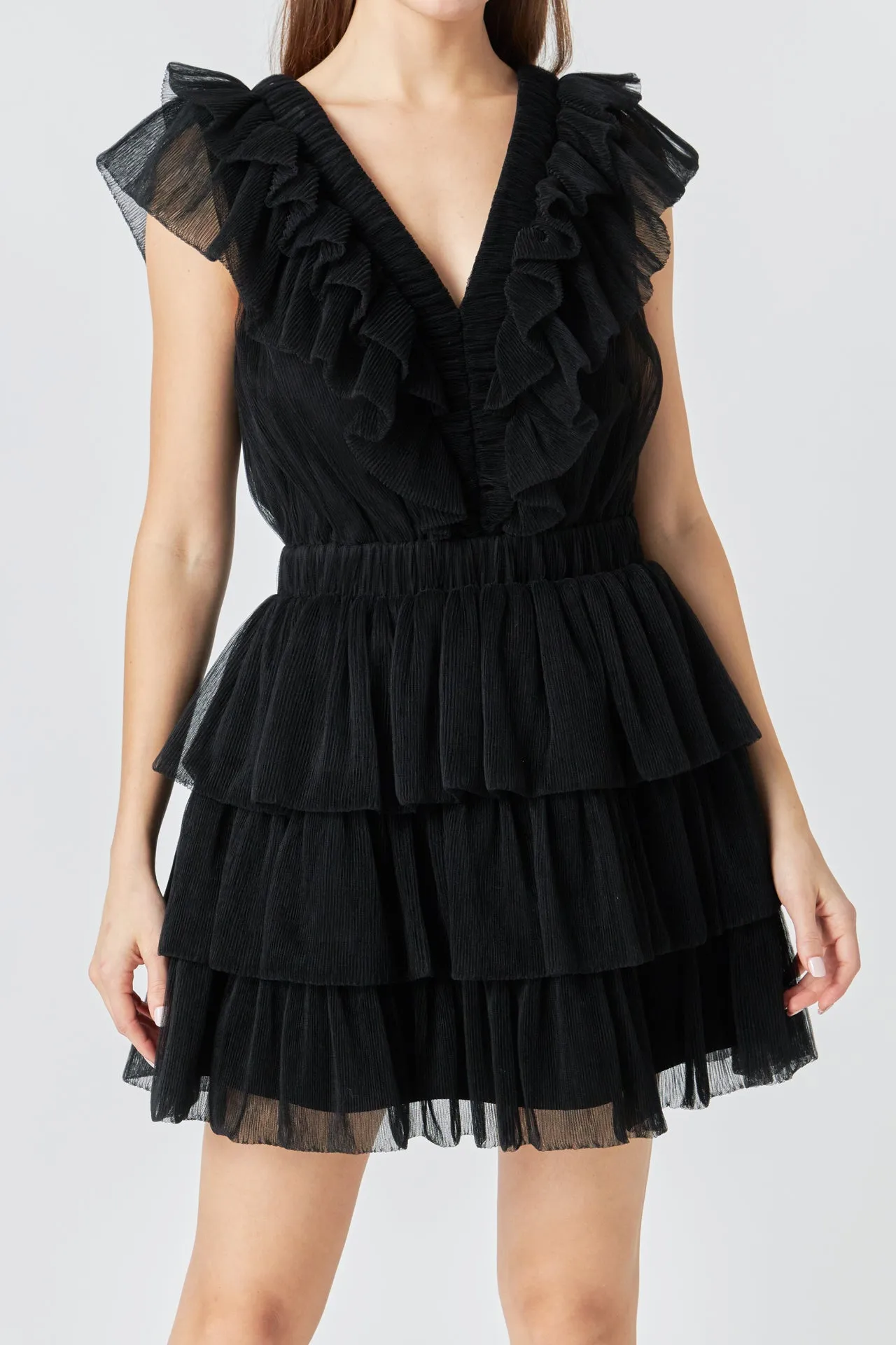 Tulle Ruffle Tiered Mini Dress sold by Endless Rose product image thumbnail 2