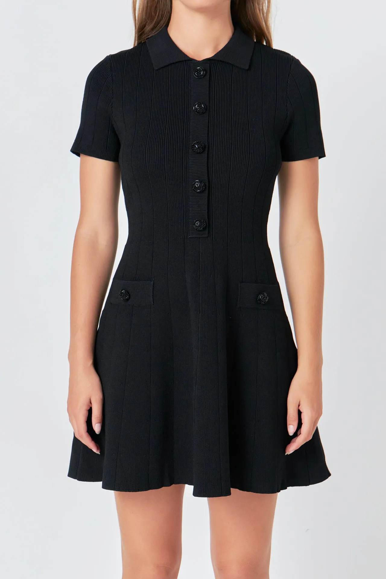 Jewel Buttoned Knit Mini Dress sold by Endless Rose product image thumbnail 2