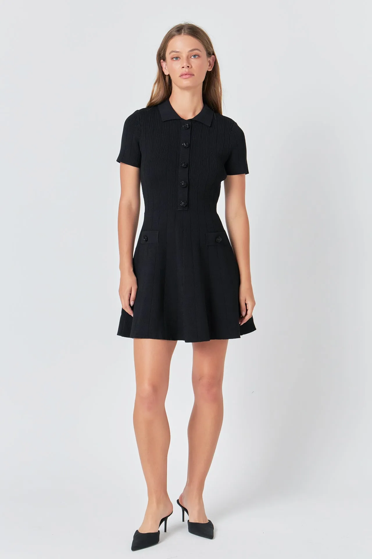 Jewel Buttoned Knit Mini Dress sold by Endless Rose