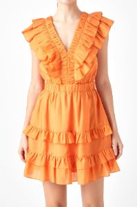 Ruffle Detail Mini Dress sold by Endless Rose