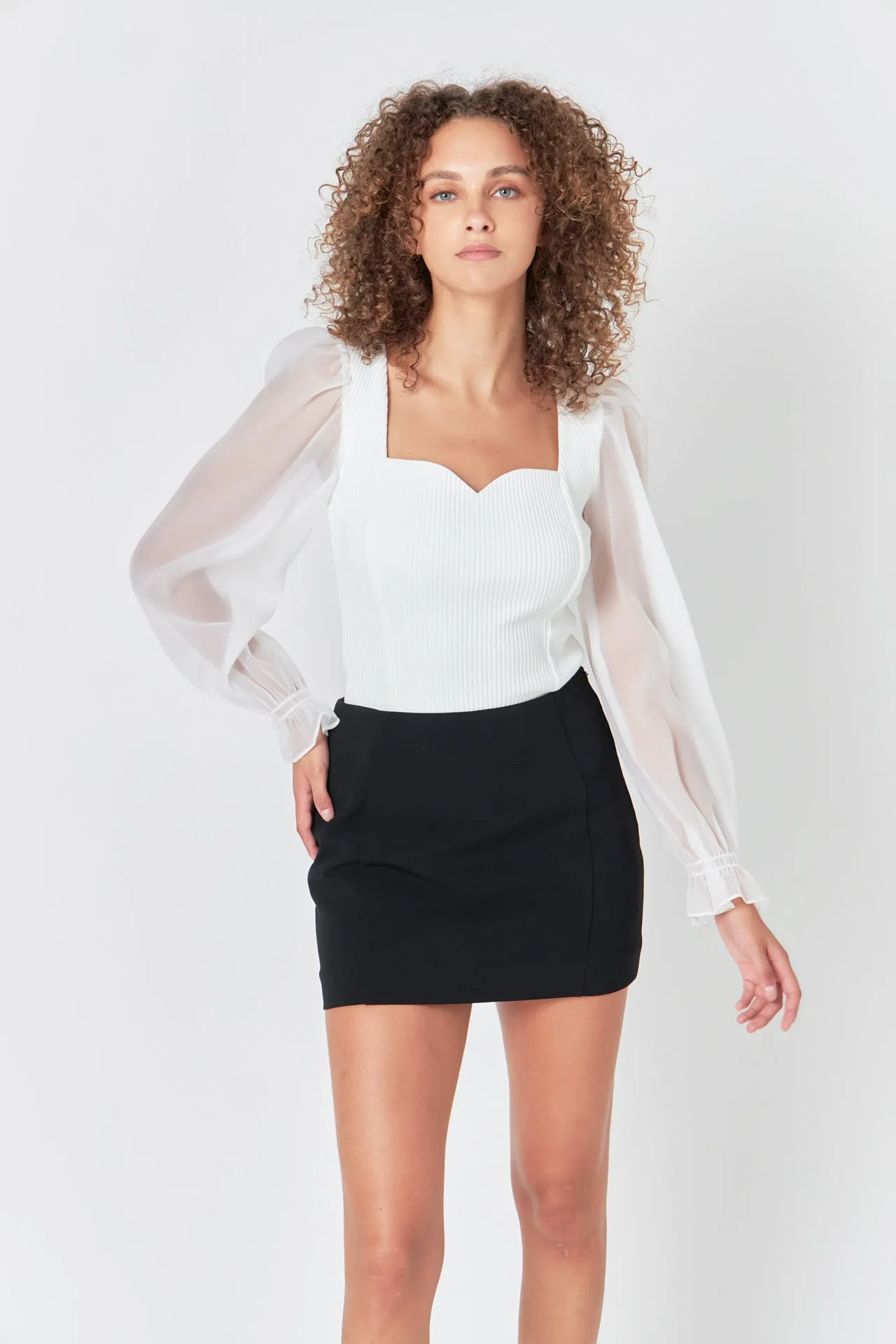 Organza Sleeve Knit Top sold by Endless Rose product image thumbnail 5