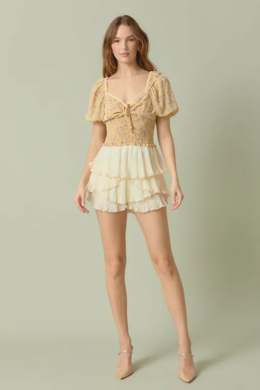 Floral Chiffon Lace Trim Top sold by Endless Rose