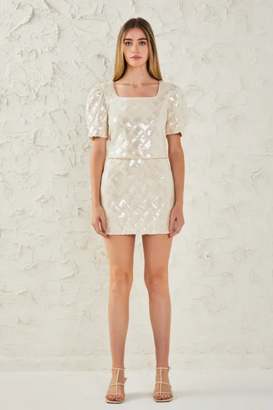 Sequin Patchwork Crochet Top sold by Endless Rose