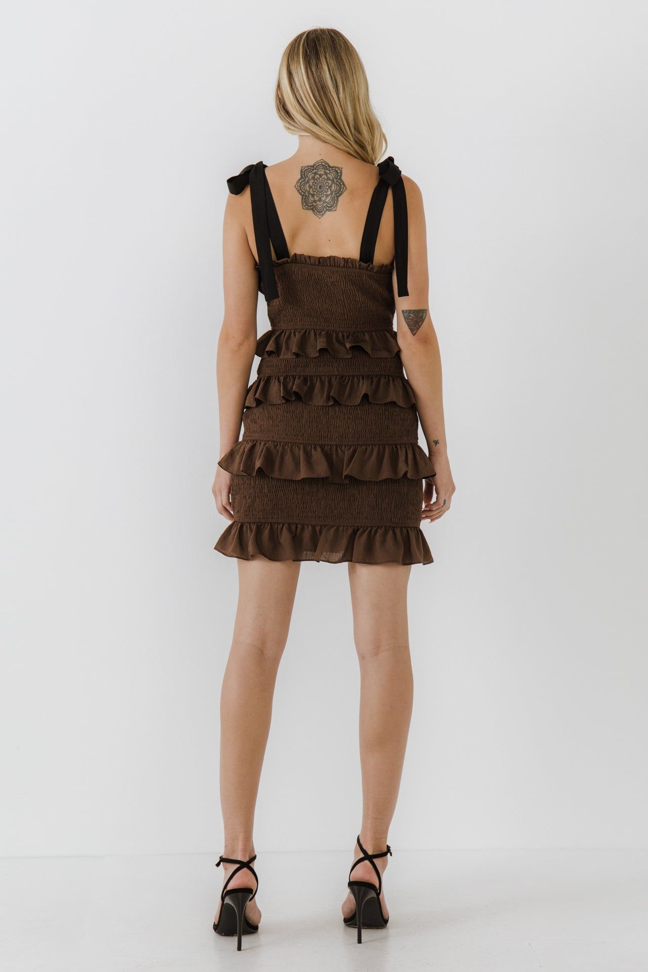 Ruffle Detail Smocked Mini Dress sold by Endless Rose product image thumbnail 4