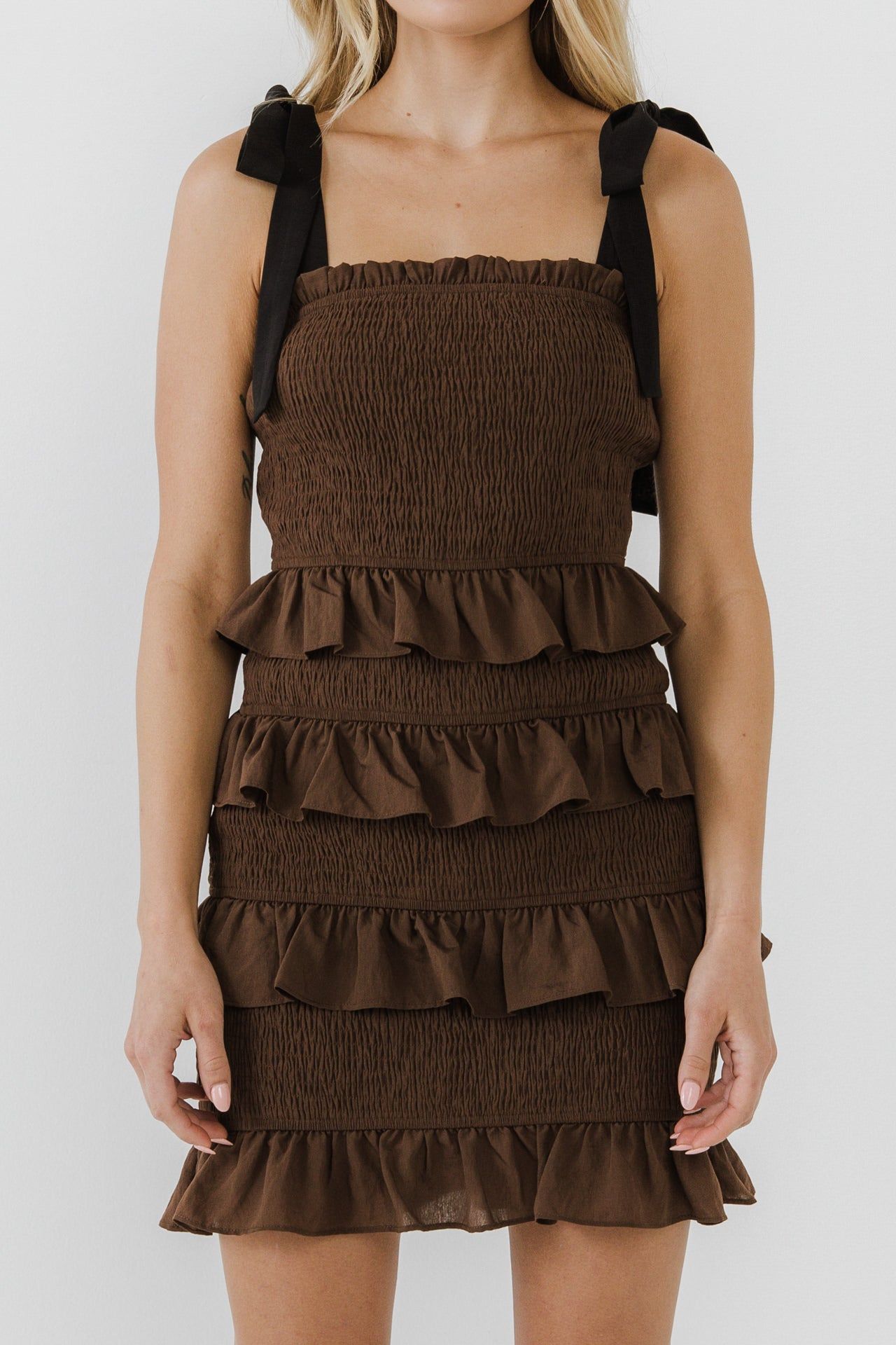 Ruffle Detail Smocked Mini Dress sold by Endless Rose product image thumbnail 2