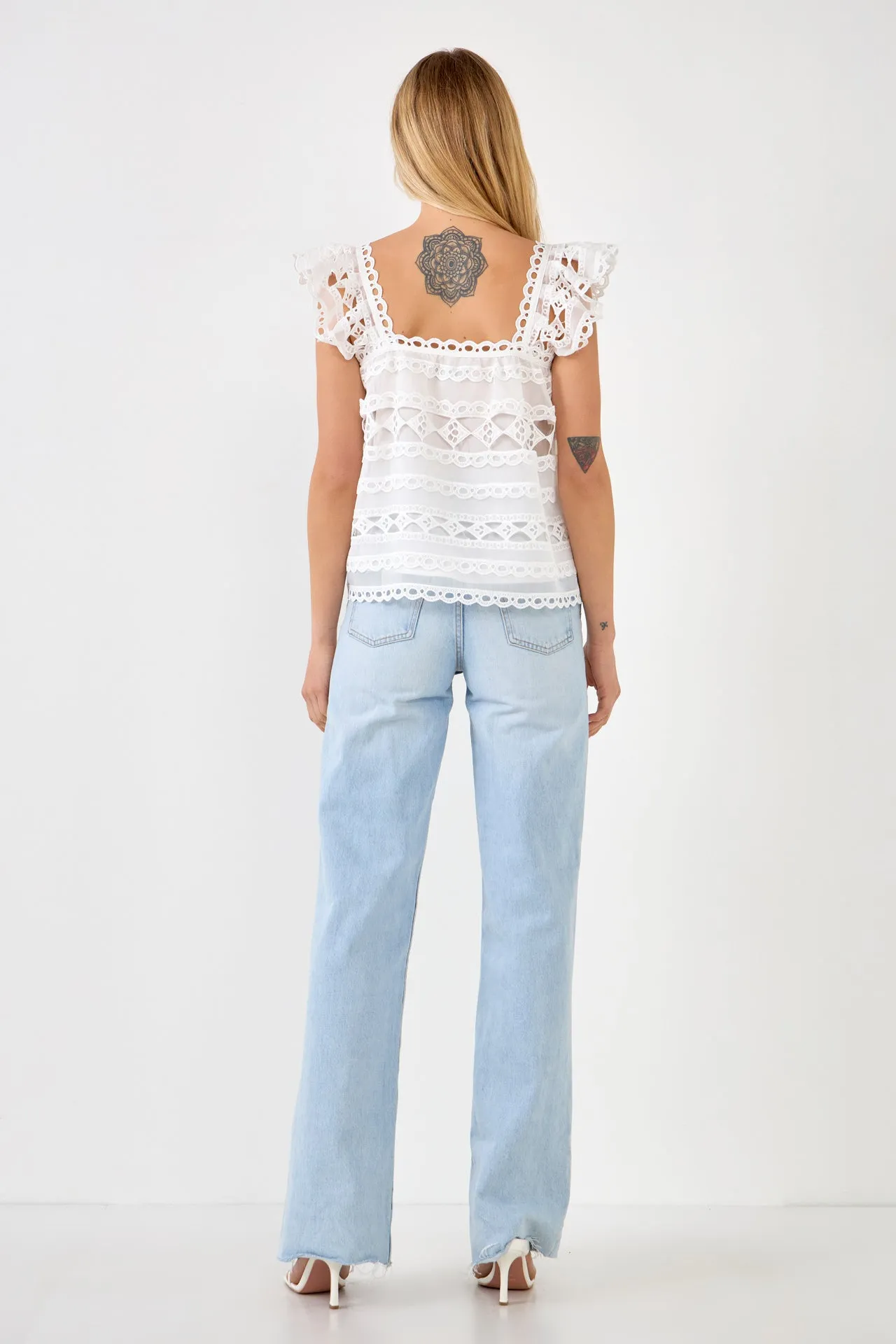 Flounce Lace Organza Crop Top sold by Endless Rose product image thumbnail 4