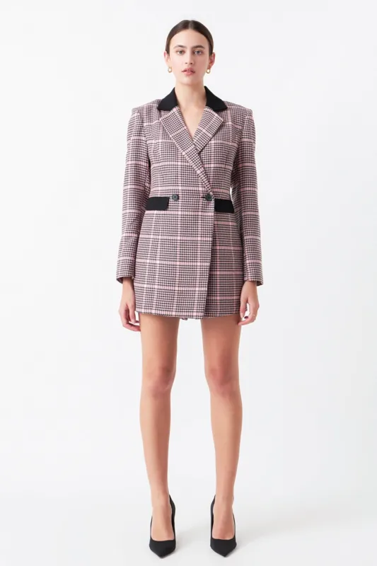 Houndstooth Contrast Romper sold by Endless Rose