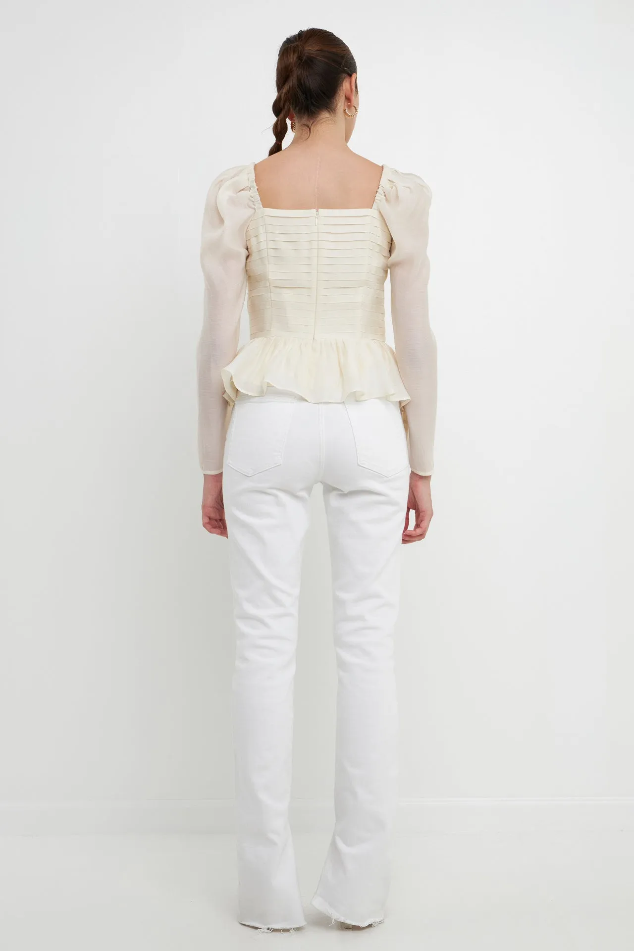 Long-Sleeve Peplum Top sold by Endless Rose product image thumbnail 4