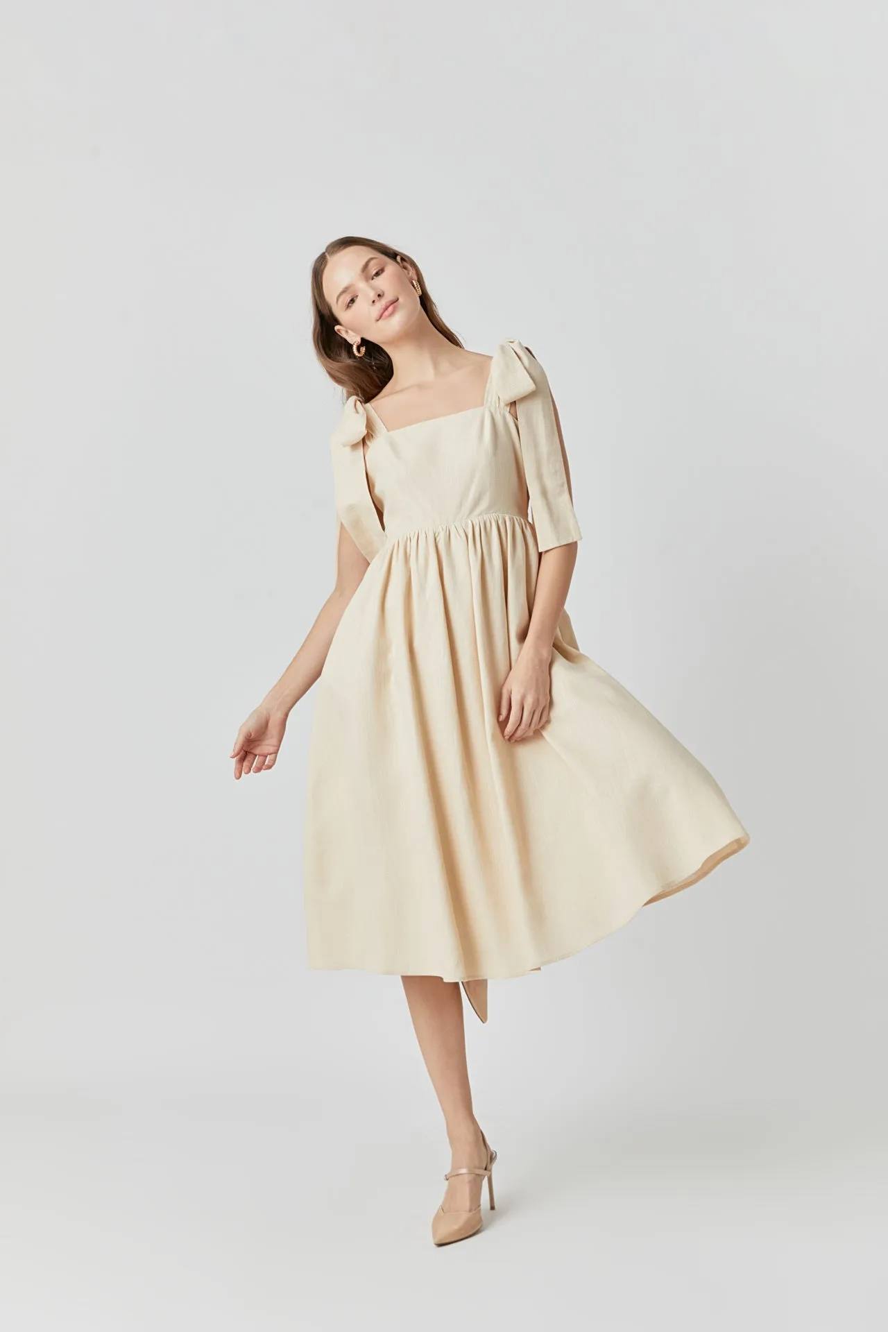 Bow Shoulder Tie Midi Dress sold by Endless Rose product image thumbnail 5