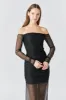 Mesh Off the Shoulder Maxi Dress sold by Endless Rose